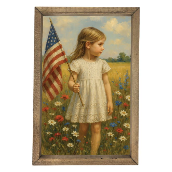 Girl with Flag <br>Framed Art