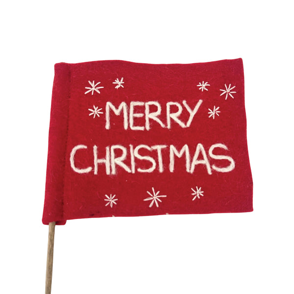 Merry Christmas Felt Flag
