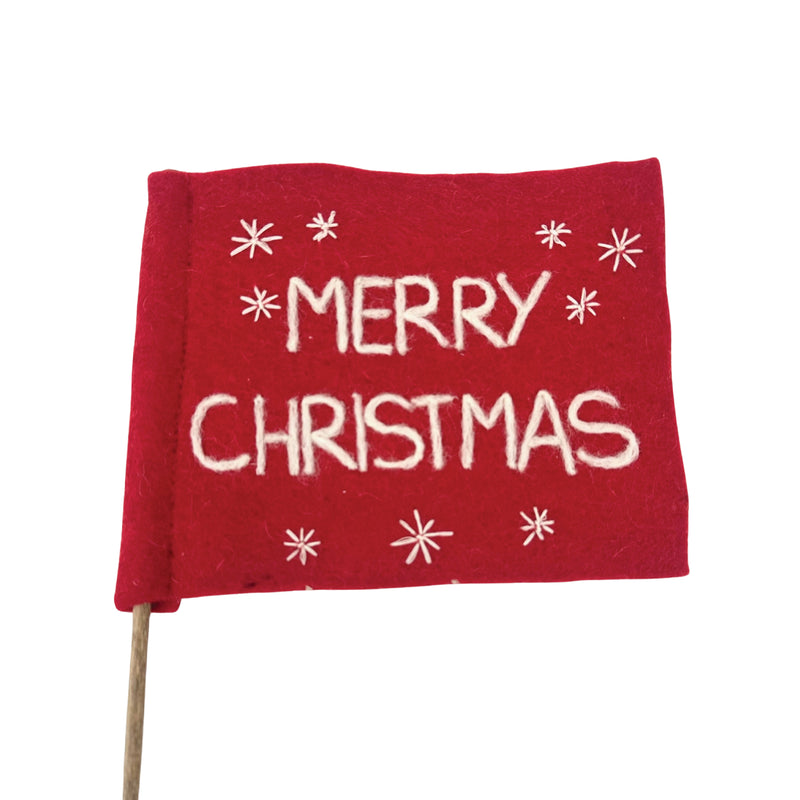 Merry Christmas Felt Flag