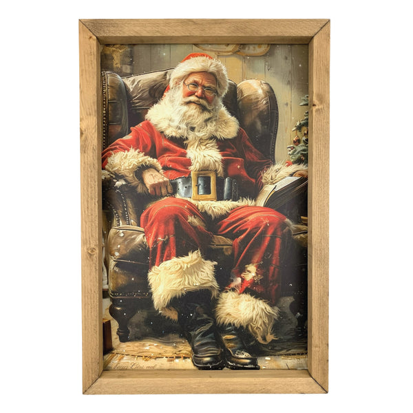 Santa in Chair <br>Framed Print