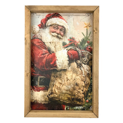 Vintage Santa with Bag <br>Framed Print