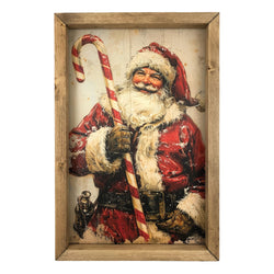 Santa with Giant Candy Cane <br>Framed Print