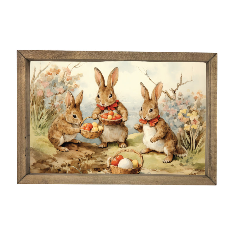 Three Easter Bunnies <br>Framed Art