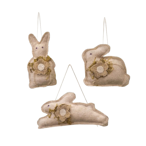 Flower Bunny Ornaments