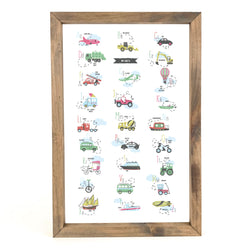 *CLOSEOUT* Transportation Alphabet <br>Framed Art