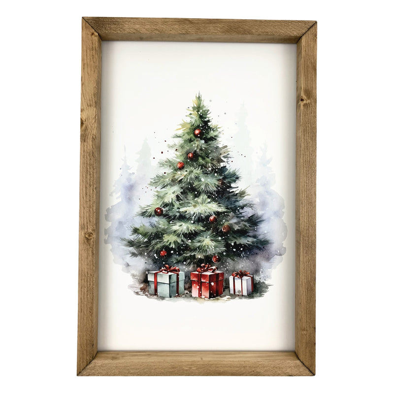 Watercolor Christmas Tree <br>Framed Print