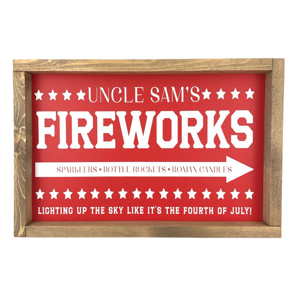 Personalized Fireworks Framed Saying