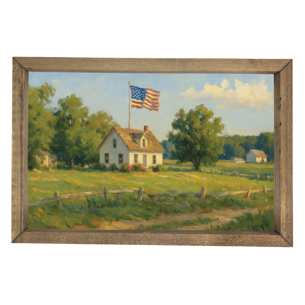 White House with Flag <br>Framed Art