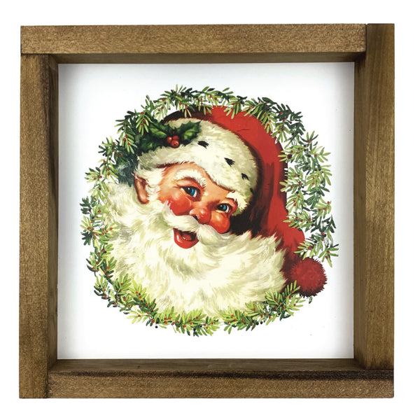 Santa Wreath <br>Framed Art