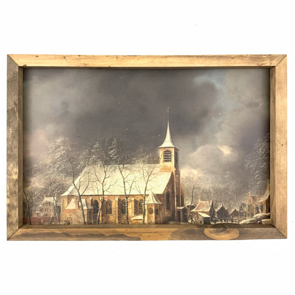 View of the Church of Sloten in the Winter <br>Framed Art