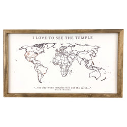 LDS Temple World Map Pinboard