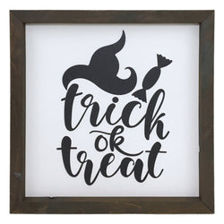 Trick or Treat Script Framed Saying