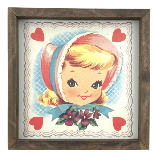 Vintage Valentine Girl <br>Framed Art