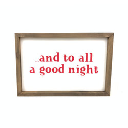 And To All A Good Night <br>Framed Print