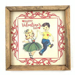 Happy Valentines Day Vintage <br>Framed Art