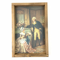 George Washington and Betsy Ross Framed Art