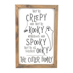 Personalized Creepy & Kooky with Ghost <br>Framed Saying
