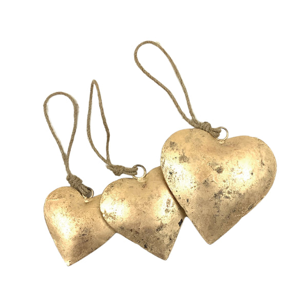 Gold Heart Ornaments