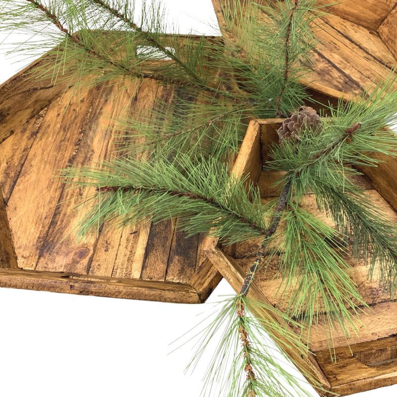 Hexagon Wood Trays