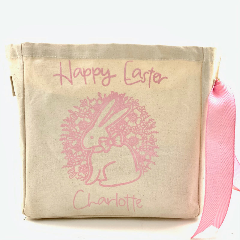 Personalized Happy Easter Bunny <br>Canvas Easter Basket