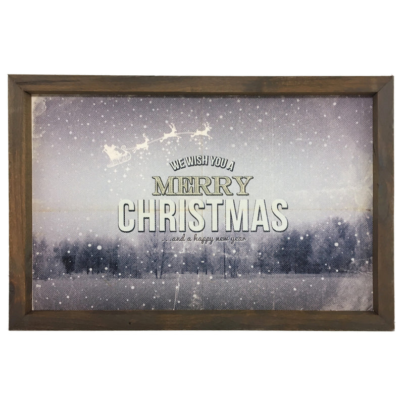 Vintage Merry Christmas Sleigh <br>Framed Print