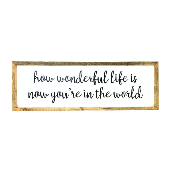 How Wonderful Life Is Framed Saying