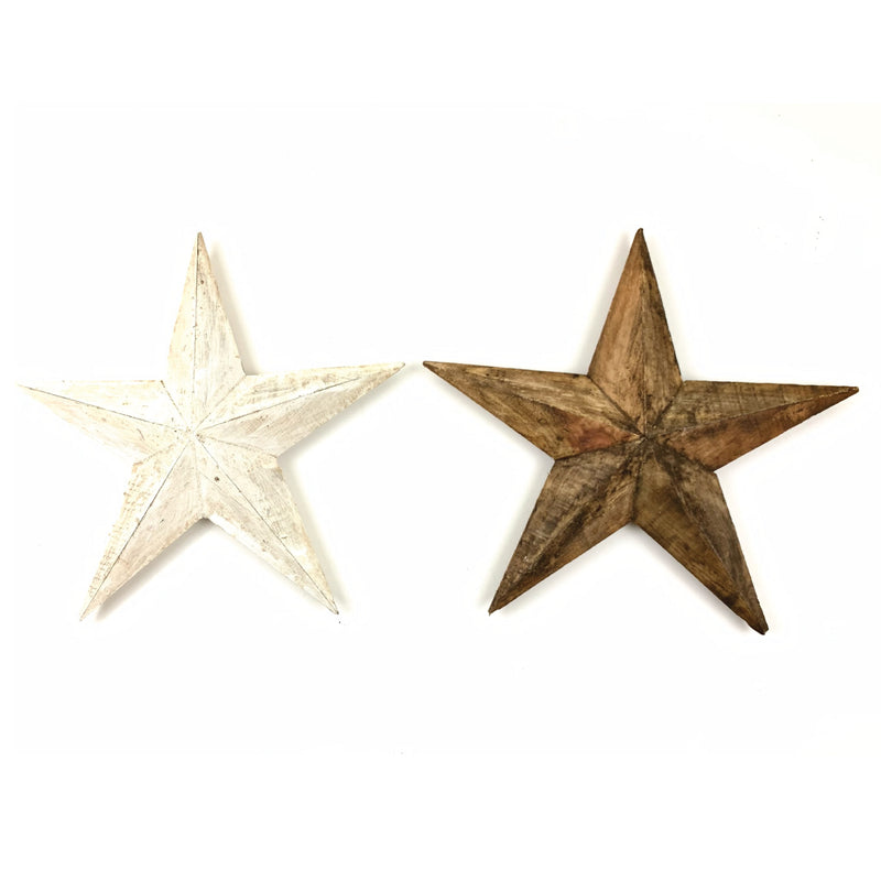 XL Wood Carved Star